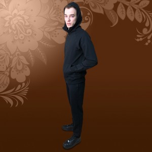 Куртка спортивная трикотажная черная 46